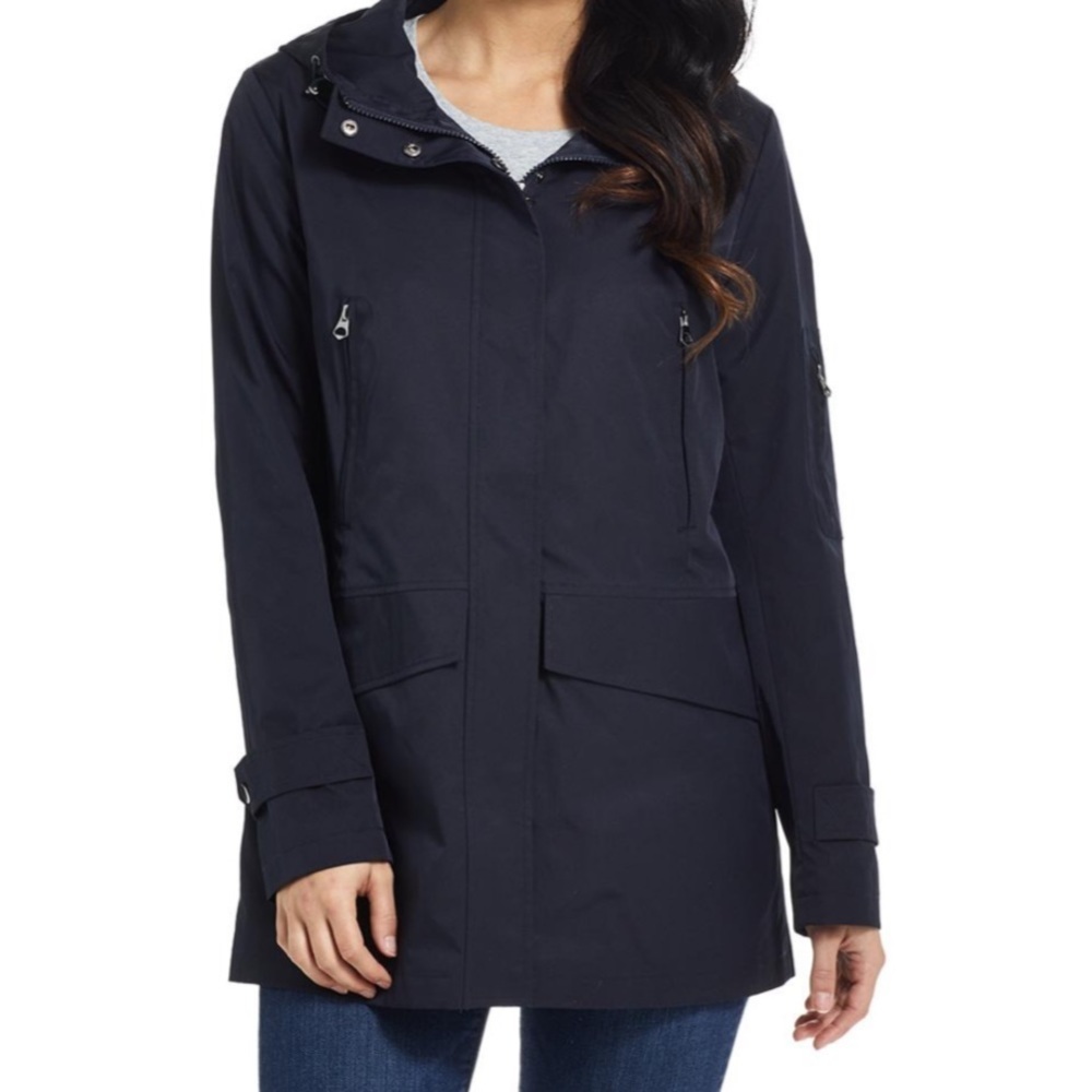 ELLEN TRACY NWOT Navy City Jacket with Hood - Size XL